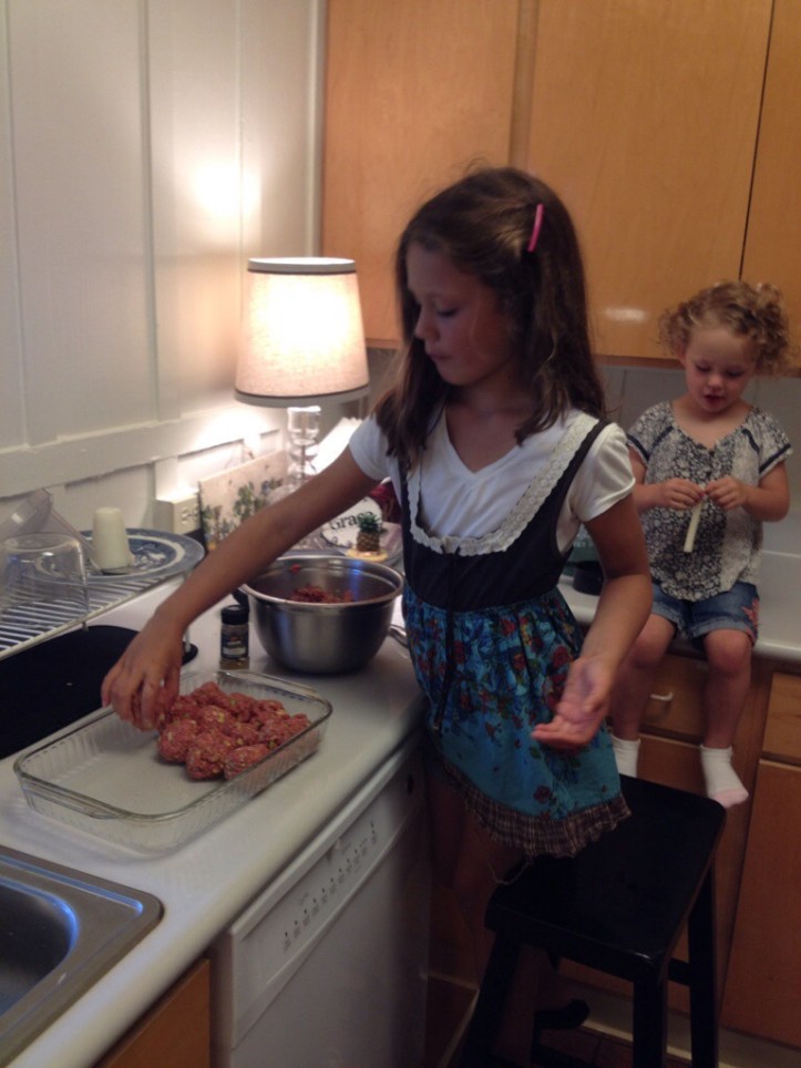 Meatballs are a great meal for kids to help with!  